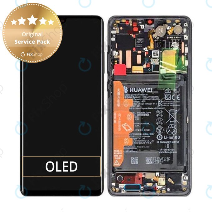 LCD Display Assembly με Battery για Huawei P30 Pro | P30 Pro 2020 | 02352PBT | 02355UMW | 02354NAK | 02355UNB | Μαύρο, Black | Service Pack