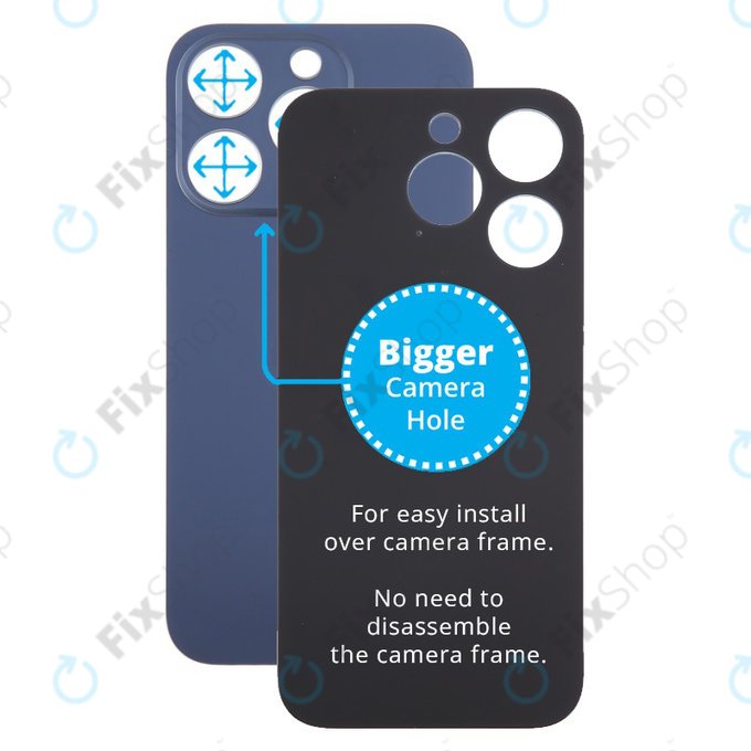 Πίσω Κάλυμμα Γυαλί με Μεγαλύτερη Τρύπα Κάμερας για iPhone 15 Pro | Blue Titanium