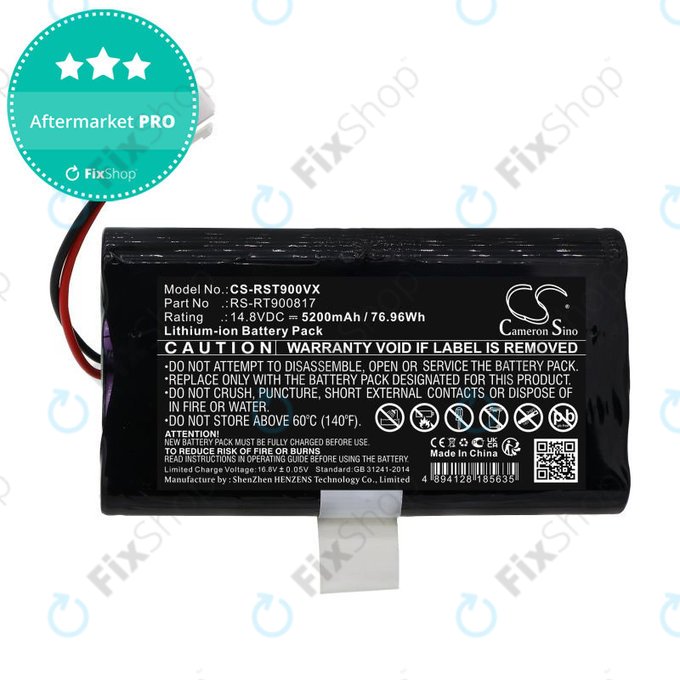 Μπαταρία για Rowenta Smart Force RR8021WH, 5200mAh, Li-Ion, 14.8V, RS-RT900817, HQ