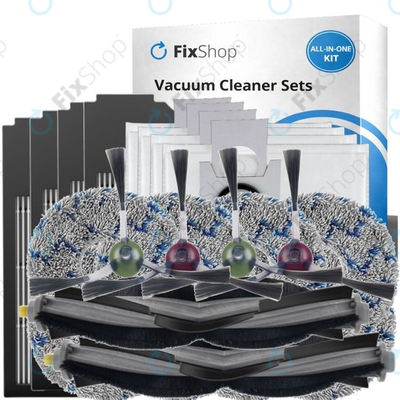 Σετ ανταλλακτικών για Ecovacs X1 Omni, T10 (2x Κύρια βούρτσα, 4x Φίλτρο, 4x Πλαϊνή Βούρτσα, 8x Πανί Σφουγγαρίστρας, 4x Σακούλα σκόνης)