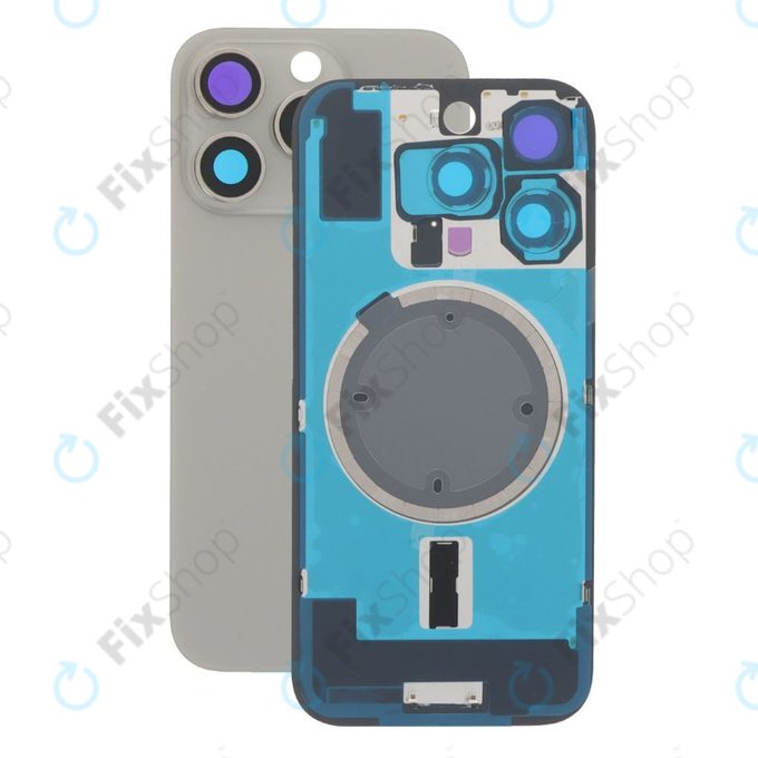 Πίσω Κάλυμμα Γυαλί + Φακός Κάμερας + Μεταλλική Πλάκα + Μαγνήτες Magsafe για iPhone 16 Pro | Natural Titanium