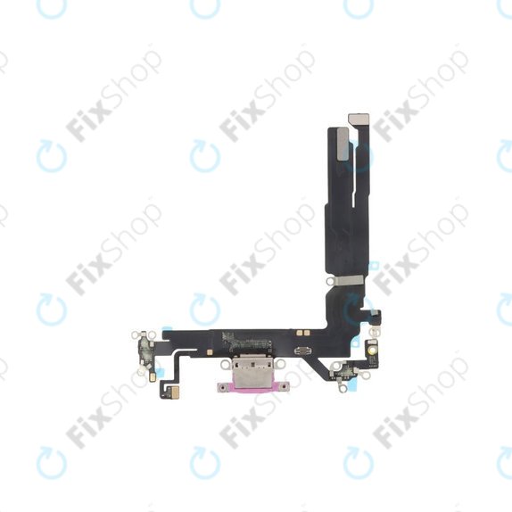 Επαφές Φόρτισης + Καλώδιο Flex για iPhone 16 | Ροζ | Pink