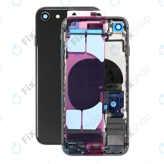 Πίσω Κάλυμμα με Μικρά Ανταλλακτικά για iPhone SE (2nd Gen 2020) | Μαύρο | Black