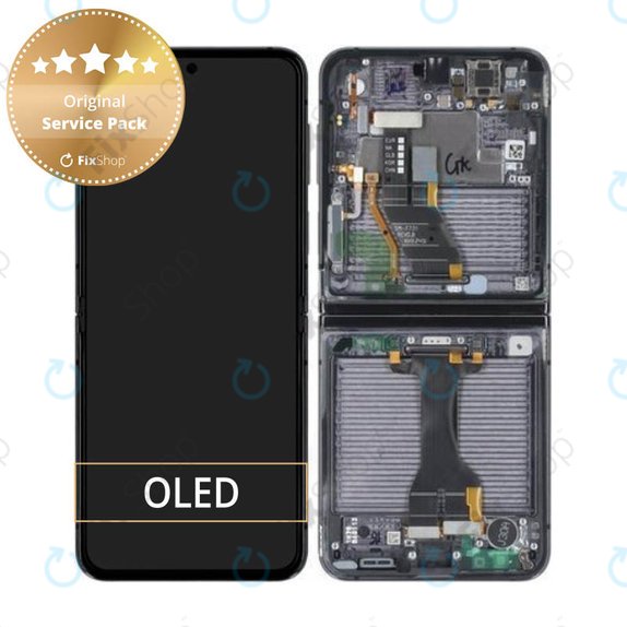 Συγκρότημα οθόνης για Samsung Z Flip 5, F731B, Graphite, Service Pack