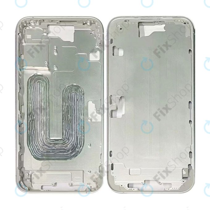 Μεσαίο Πλαίσιο + Κουμπιά Ενεργοποίησης + Έντασης για iPhone 16 | Λευκό | White