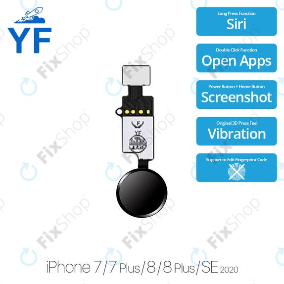 Κουμπί Αρχικής Οθόνης YF για iPhone 7 | 7 Plus | 8 | 8 Plus | SE (2020) | SE (2022) | Space Gray | Μαύρο | Black