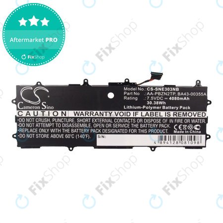 Μπαταρία για Samsung Chromebook Series 3, 4080mAh, Li-Pol, 7.5V, AA-PBZN2TP, HQ
