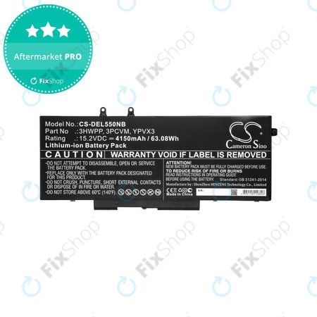 Μπαταρία για Dell Latitude 5501, Latitude 5401, Latitude 14 5410, Latitude 15 5511, 4150mAh, Li-Ion, 15.2V, 3HWPP, HQ