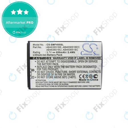 Battery για Samsung C | F | I | J | L | M | P | Rex | S-series | AB463651BE | AB463651BEC | AB463651BC | AB463651BU | 650mAh | HQ