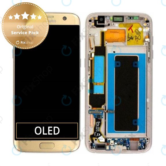 Συγκρότημα οθόνης για Samsung S6 Edge, G925F, GH97-18533C, GH97-18594C, GH97-18767C, Gold, Service Pack