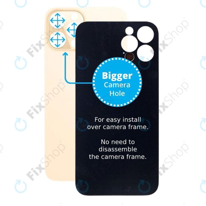 Πίσω Γυαλί με Μεγάλη Τρύπα Κάμερας για iPhone 12 Pro Max | Χρυσαφί | Gold