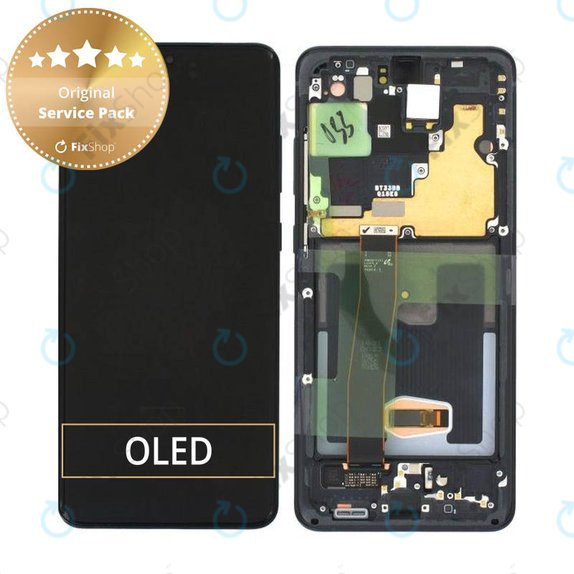 Συγκρότημα οθόνης για Samsung S20 Ultra, G988F, GH82-26032A, GH82-26033A, Cosmic Black, Service Pack