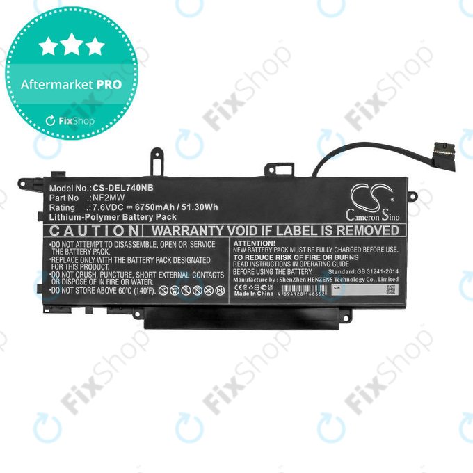 Μπαταρία για Dell Latitude 7310 2-in-1, 7400 2-in-1, 6750mAh, Li-Pol, 7.6V, NF2MW, HQ