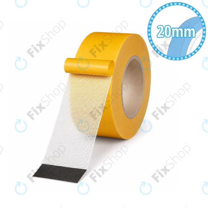 Κολλητική ταινία διπλής όψης με πλέγμα, 20mm x 20m, διάφανη