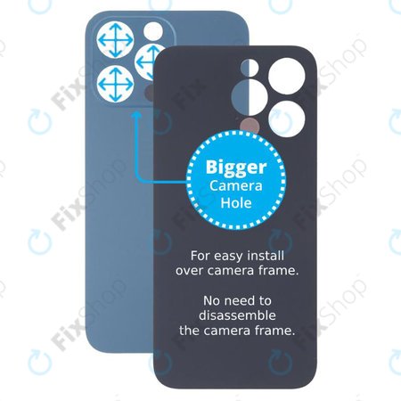 Πίσω Γυαλί με Μεγάλη Τρύπα Κάμερας για iPhone 13 Pro | Μπλε | Blue