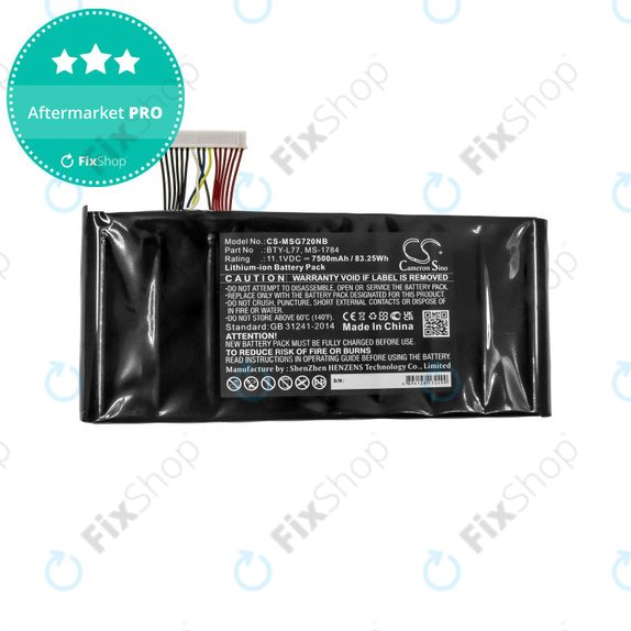 Μπαταρία για MSI GT72, MSI WT72, 7500mAh, Li-Ion, 11.1V, BTY-L77, HQ