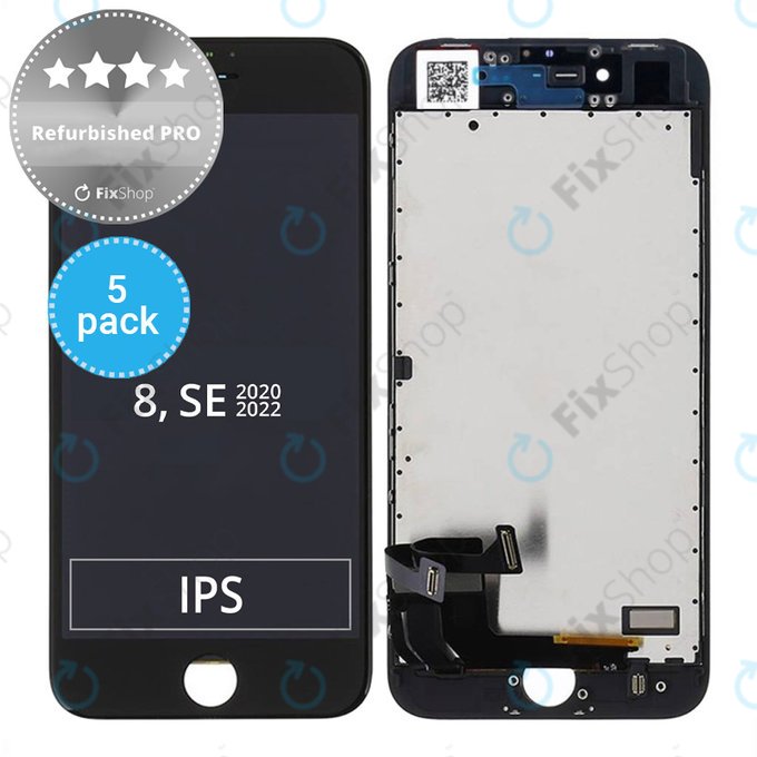 LCD Display Assembly για iPhone 8, SE (2020) | SE (2022) | Μαύρο, Black | Refurbished PRO | 5 Pack