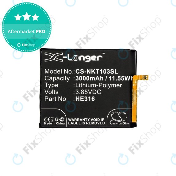 Μπαταρία για Nokia 6, 3000mAh, Li-Pol, 3.85 V, HE316, HQ