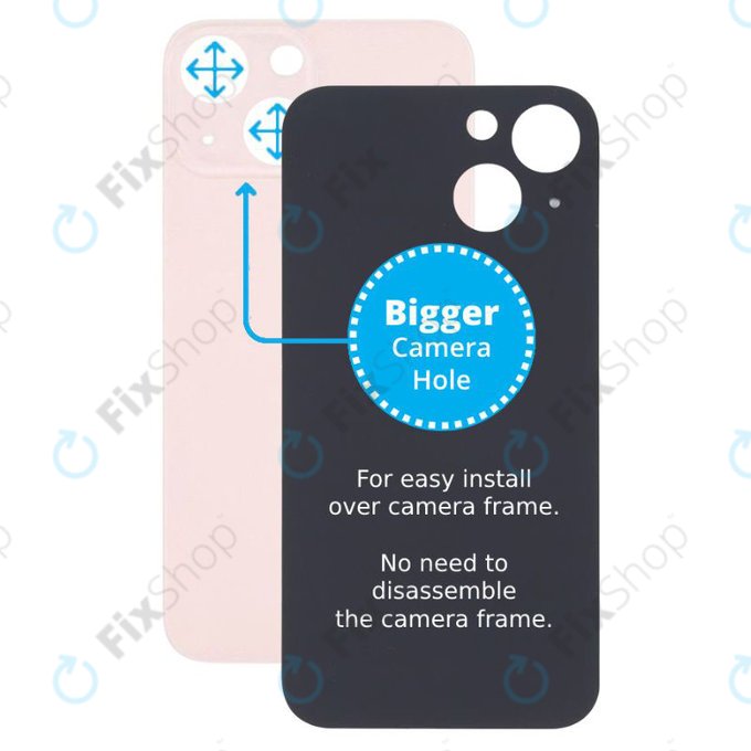 Πίσω Γυαλί με Μεγάλη Τρύπα Κάμερας για iPhone 13 Mini | Ροζ | Pink
