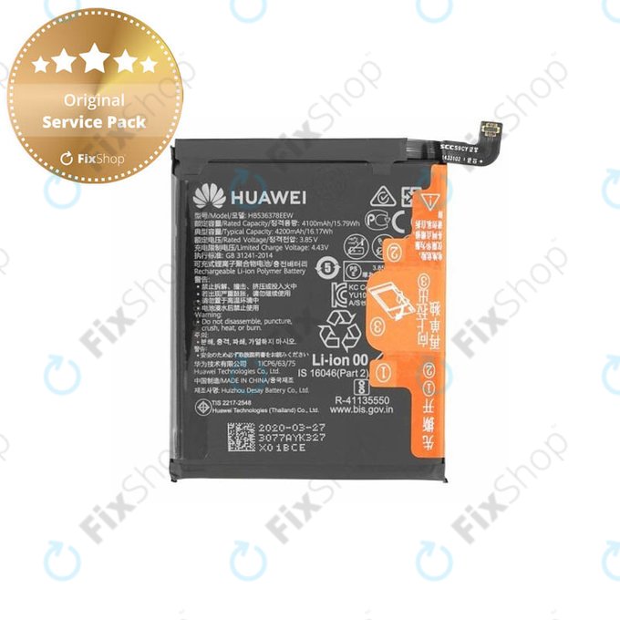 Μπαταρία για Huawei P40 Pro, HB536378EEW, 02353MET, 4200mAh, Service Pack