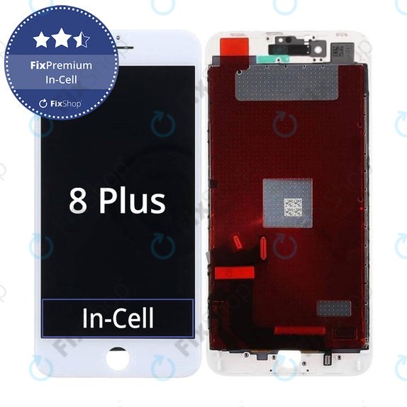 Οθόνη In-Cell για iPhone 8 Plus, White, Αφής με πλαίσιο, FixPremium
