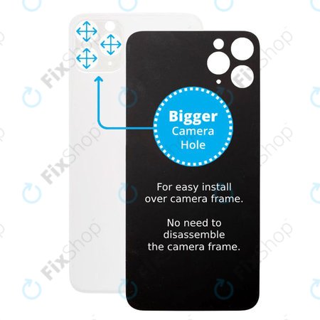 Πίσω Γυαλί με Μεγάλη Τρύπα Κάμερας για iPhone 11 Pro | Ασημί | Silver