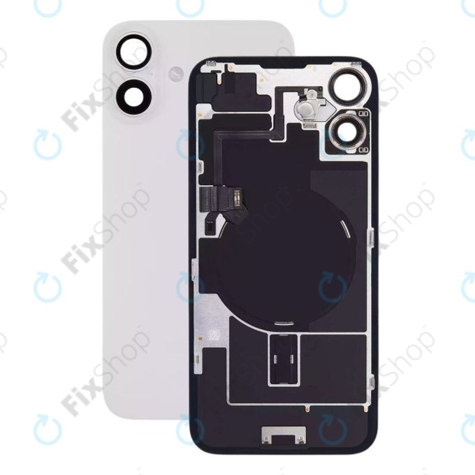 Πίσω Κάλυμμα Γυαλί + Φακός Κάμερας + Μεταλλική Πλάκα + Μαγνήτες Magsafe για iPhone 16 Plus | Λευκό | White