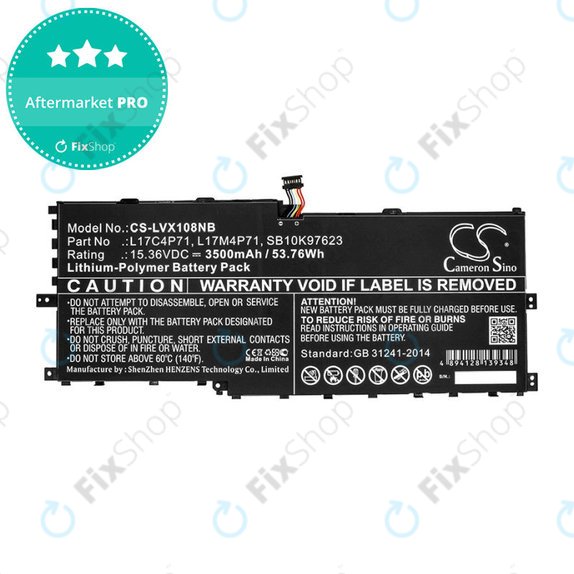 Μπαταρία για Lenovo ThinkPad X1 Yoga 2018, 3500mAh, Li-Pol, 15.36V, L17C4P71, HQ