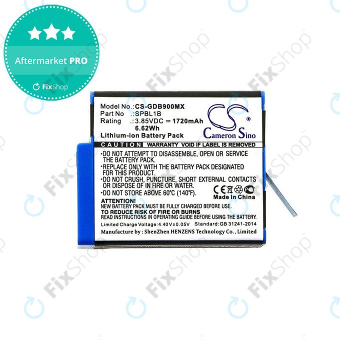 Μπαταρία για Gopro Hero 9, 11, 1720mAh, Li-Ion, 3.85V, SPBL1B, HQ
