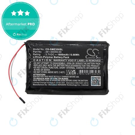 Μπαταρία για Garmin Zumo 340LM, 350LM, 390LM, 1800mAh, Li-Pol, 3.7V, 361-00059-00, HQ