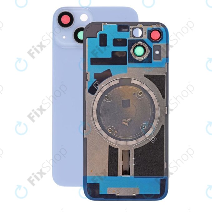 Πίσω Γυάλινη Πρόσοψη + Φακός Κάμερας + Μεταλλική Πλάκα + Μαγνήτες Magsafe για iPhone 14 | Μπλε | Blue