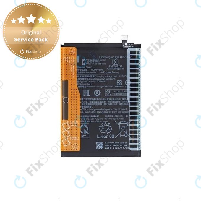 Μπαταρία για Xiaomi Redmi 9T, 46020000521G, BN62, 6000mAh, Service Pack