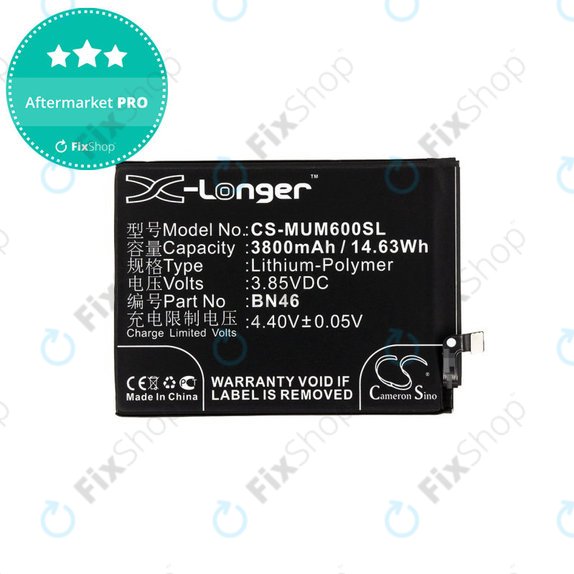 Μπαταρία για Xiaomi Redmi Note 8T, 3800mAh, Li-Pol, 3.85 V, BN46, HQ