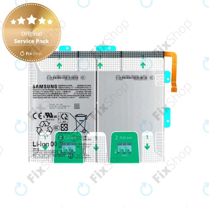 Battery για Samsung Tab S10 Lite X400, X406, S10 FE X520, X526, EB-BX526ABE, GH82-37144A, 8000mAh, Genuine Service Pack
