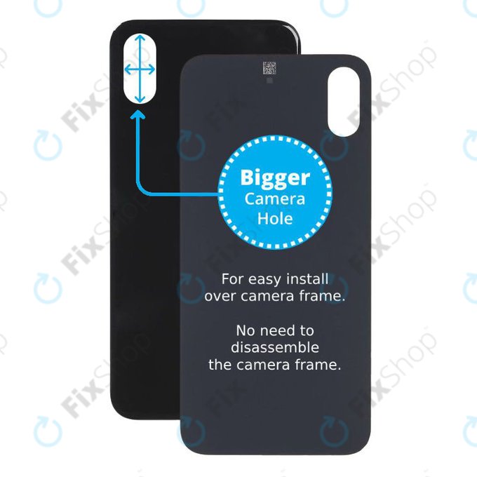 Πίσω Γυαλί με Μεγάλη Τρύπα Κάμερας για iPhone XS | Διαστημικό Γκρι | Space Gray