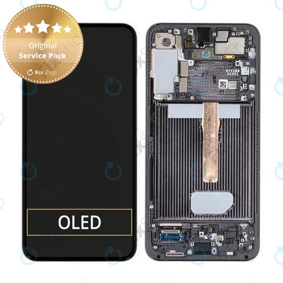 Συγκρότημα οθόνης για Samsung S22 Plus, S906B, GH82-27500A, GH82-27501A, Phantom Black, Service Pack
