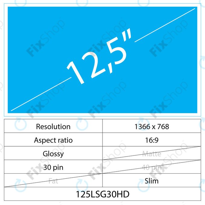 LCD Display Slim Matte | 15.6" | 30 pin | Full HD | No brackets