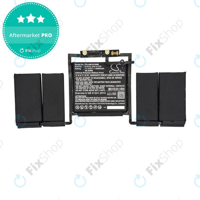 Μπαταρία για MacBook Pro 13", Αρχές 2016 – Τέλη 2017, A1706, A1819, 4300mAh, HQ