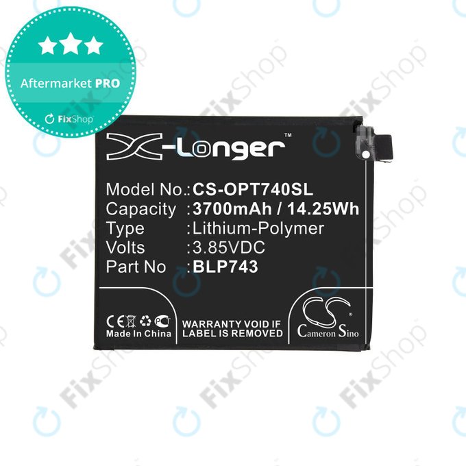 Μπαταρία για OnePlus 7T, 3700mAh, Li-Pol, 3.85 V, BLP743, HQ