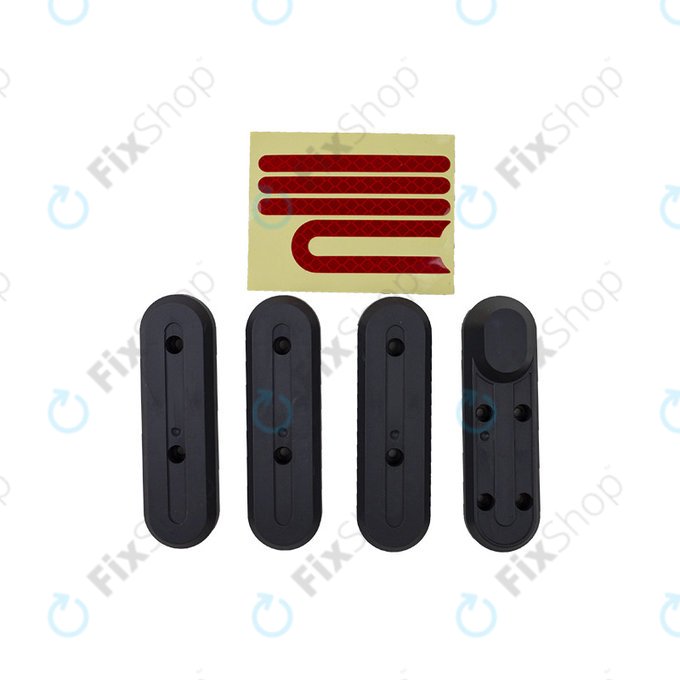 Σετ Καλύμματος Πλαισίου Τροχού (4τμχ) + Ανακλαστικό Αυτοκόλλητο (Κόκκινο) για Xiaomi Mi Electric Scooter 2 M365 | Pro | Red