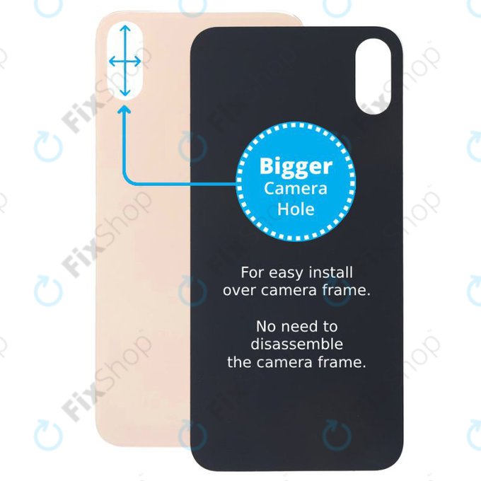 Πίσω Γυαλί με Μεγάλη Τρύπα Κάμερας για iPhone XS Max | Χρυσαφί | Gold