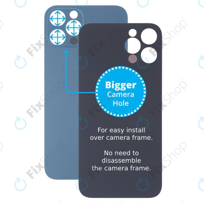 Πίσω Γυαλί με Μεγάλη Τρύπα Κάμερας για iPhone 13 Pro Max | Μπλε | Blue