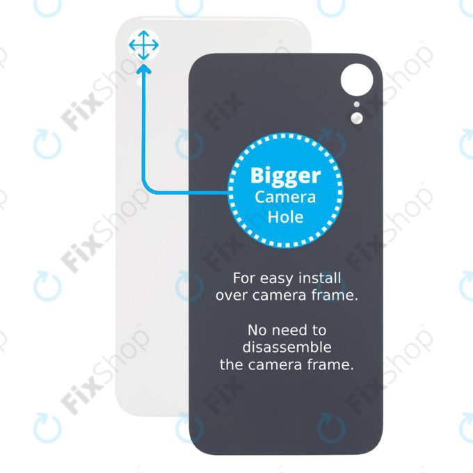 Πίσω Γυαλί με Μεγάλη Τρύπα Κάμερας για iPhone XR | Λευκό | White
