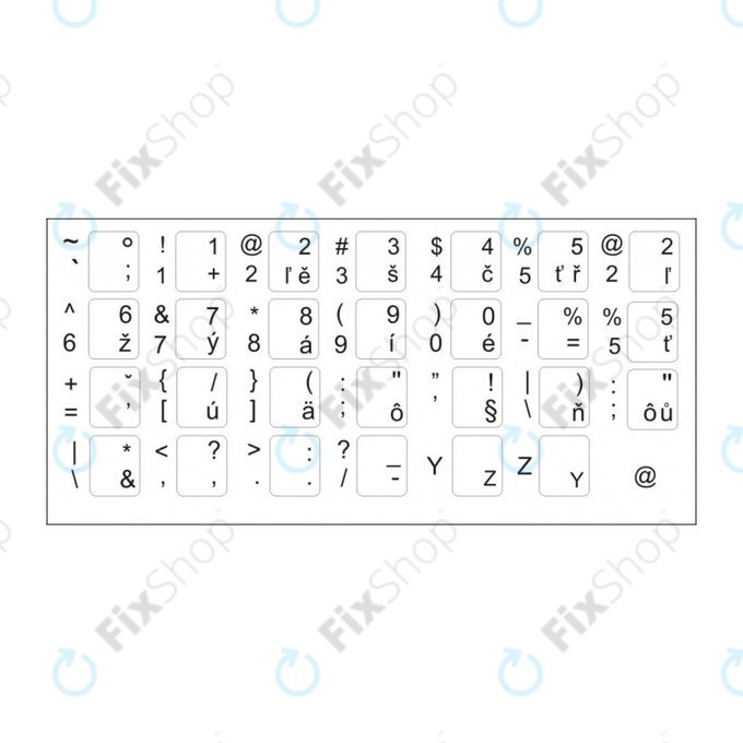 Stickers CZ / SK for black KBD | Service Pack