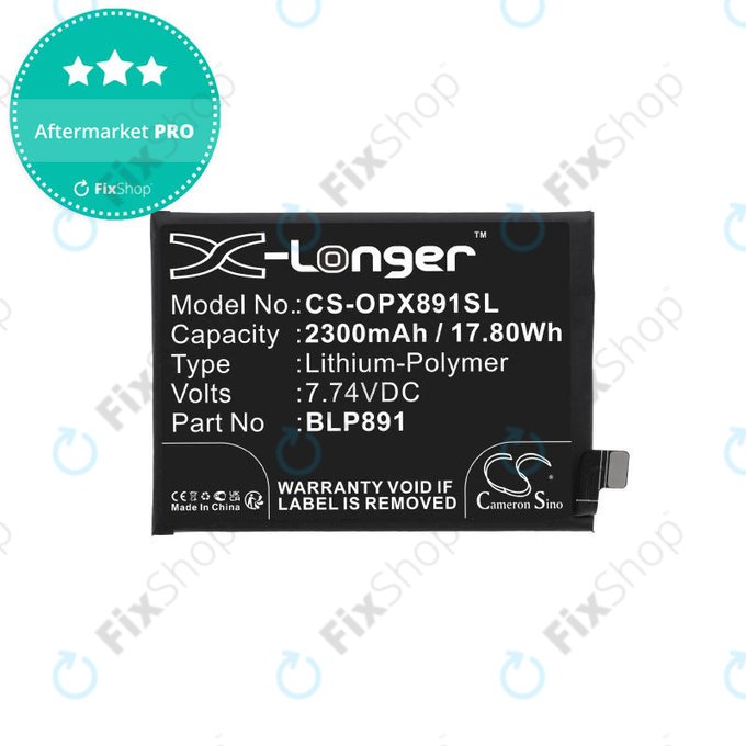 Μπαταρία για Oppo A52, A72, A92, Find X5, BLP891, 2300mAh, HQ