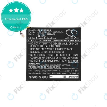 Μπαταρία για Lenovo Miix 300, Miix 310, 6900mAh, Li-Pol, 3.7V, LENM1029CWP, HQ