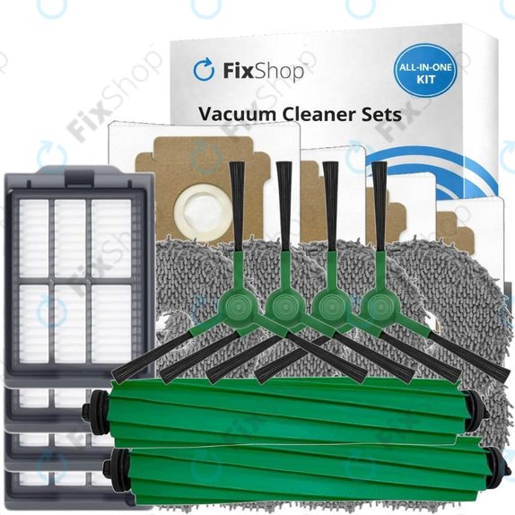 Σετ ανταλλακτικών για iRobot Roomba Plus 405 Combo, 505 Combo (2x Κύρια βούρτσα, 4x Φίλτρο, 4x Πλαϊνή Βούρτσα, 8x Πανί Σφουγγαρίστρας, 4x Σακούλα σκόνης)