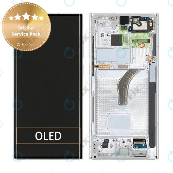 Συγκρότημα οθόνης για Samsung S22 Ultra, S908B, GH82-27488C, GH82-27489C, Phantom White, Service Pack