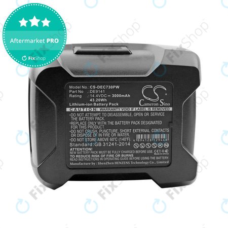 Μπαταρία για Dewalt DC528, DC612, DC728, DC830, Wurth BS 14-A, 3000mAh, Li-Ion, 14.4V, DE9141, HQ