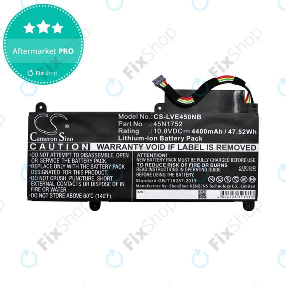 Μπαταρία για Lenovo ThinkPad E450, E455, E460, E465, T470p, ThinkPad Edge E450 i7, 4400mAh, Li-Ion, 10.8V, 45N1752, HQ
